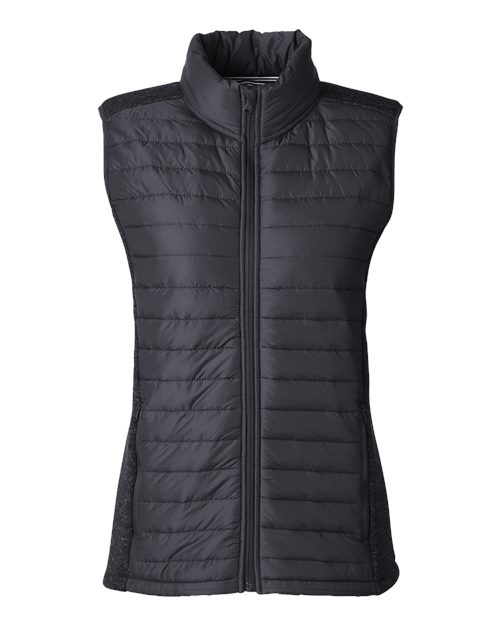 Women's Harbor Puffer Vest - Black/ Black Heather