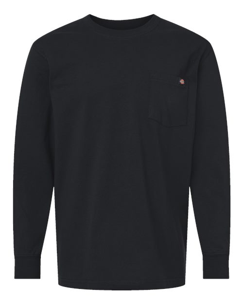 Men's Tall Traditional Heavyweight Long Sleeve T-Shirt - Black