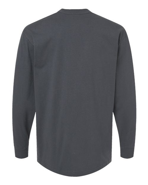Men's Tall Traditional Heavyweight Long Sleeve T-Shirt - Charcoal
