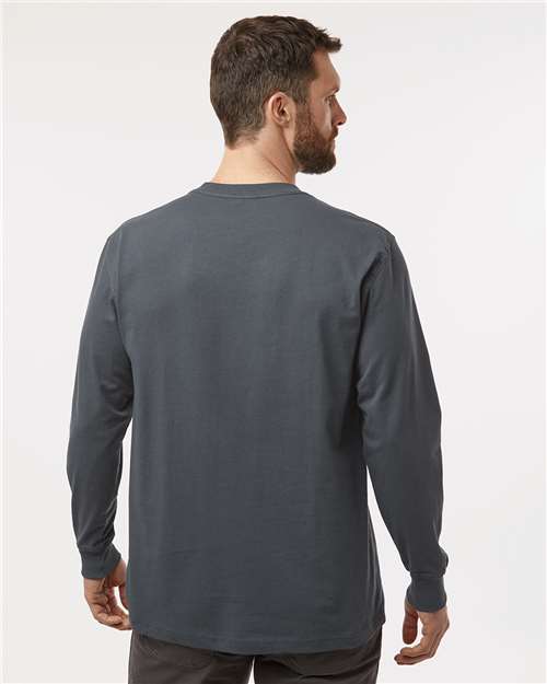 Men's Tall Traditional Heavyweight Long Sleeve T-Shirt - Charcoal