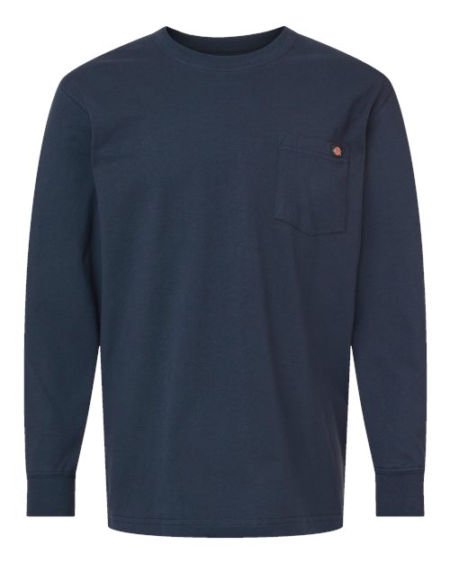 Men's Tall Traditional Heavyweight Long Sleeve T-Shirt - Dark Navy