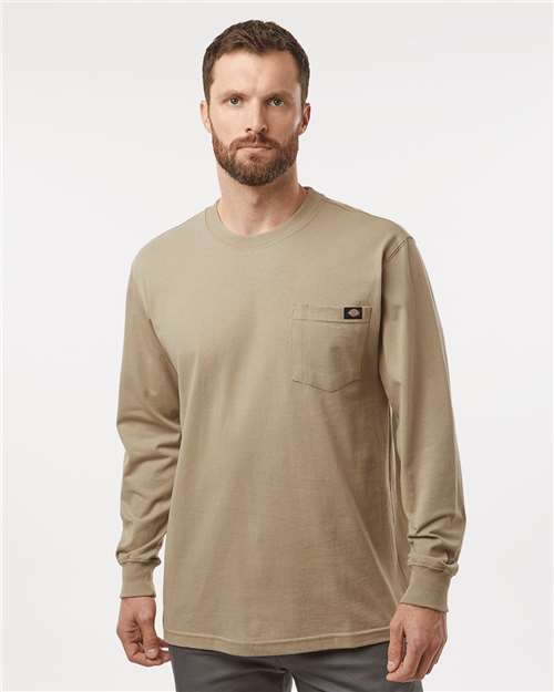Men's Tall Traditional Heavyweight Long Sleeve T-Shirt - Desert Sand