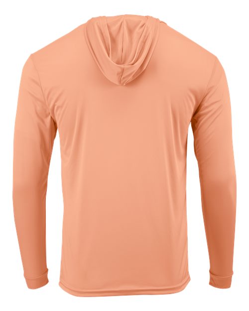 Unisex Bahama Performance Hooded Long Sleeve T-Shirt - Coral