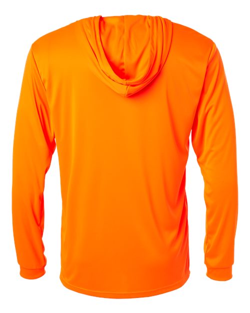 Unisex Bahama Performance Hooded Long Sleeve T-Shirt - Neon Orange