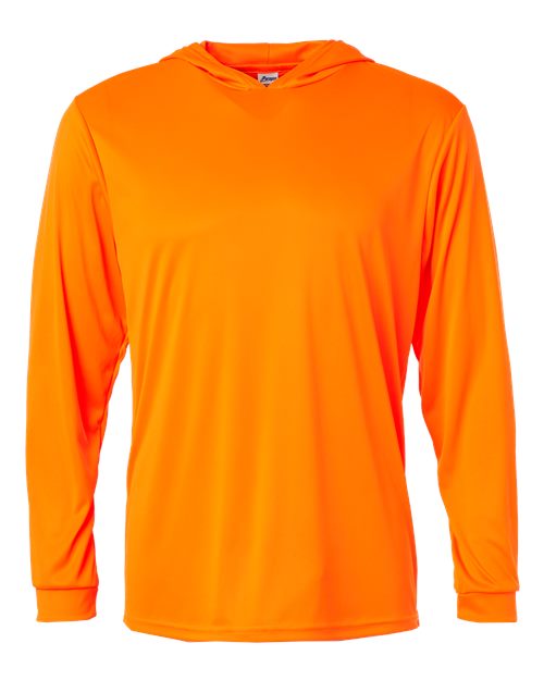 Unisex Bahama Performance Hooded Long Sleeve T-Shirt - Neon Orange