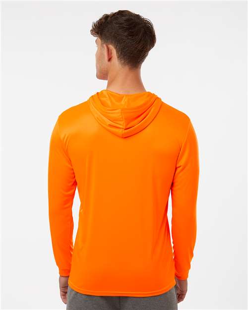 Unisex Bahama Performance Hooded Long Sleeve T-Shirt - Neon Orange