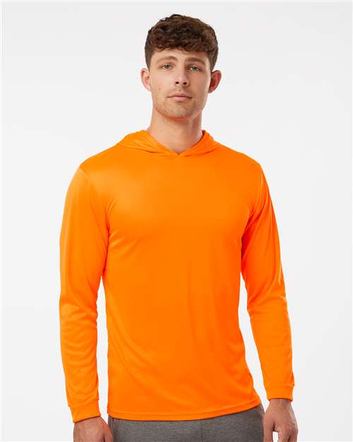 Unisex Bahama Performance Hooded Long Sleeve T-Shirt - Neon Orange