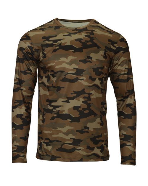 Men's Woodland Performance Long Sleeve T-Shirt - Coyote Camo