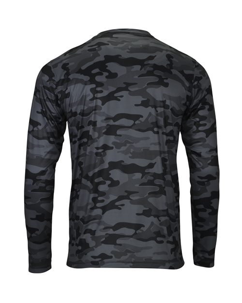 Men's Woodland Performance Long Sleeve T-Shirt - Smoke Camo