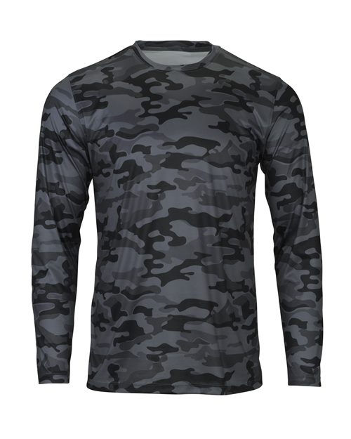 Men's Woodland Performance Long Sleeve T-Shirt - Smoke Camo