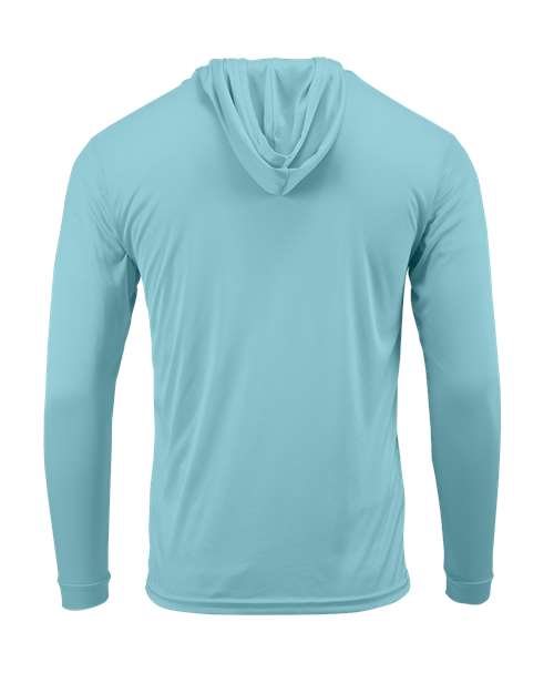 Youth Bahama Performance Hooded Long Sleeve T-Shirt - Aqua Blue