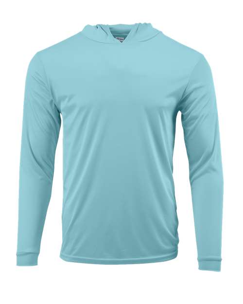 Youth Bahama Performance Hooded Long Sleeve T-Shirt - Aqua Blue