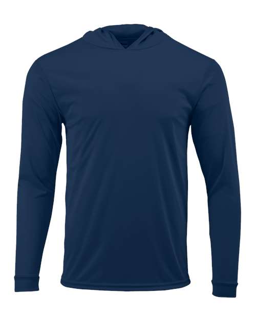 Youth Bahama Performance Hooded Long Sleeve T-Shirt - Navy