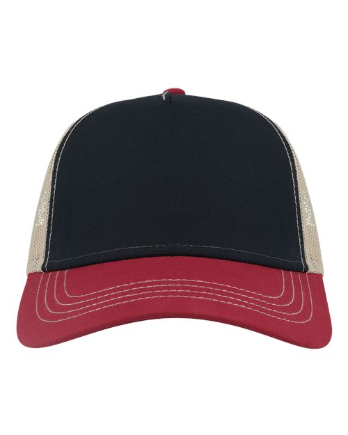 Sustainable Canvas Cap - Navy/ Burgundy/ Khaki