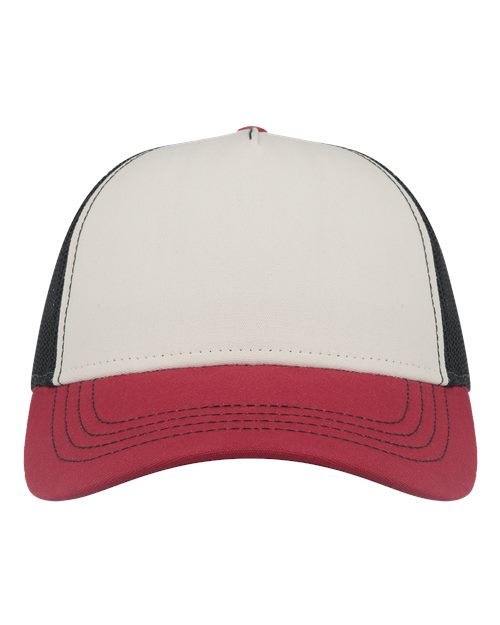 Sustainable Canvas Cap - White/ Burgundy/ Black
