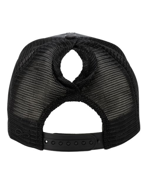 Women's Modern Trucker Cap - Black Leopard/ Black