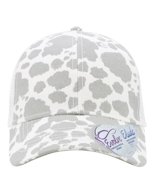 Women's Modern Trucker Cap - Grey Cow/ White