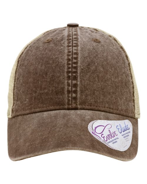 Women's Washed Mesh-Back Cap - Chocolate/ Fawn/ Khaki