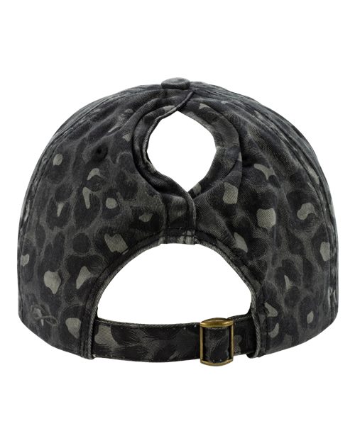 Women's Unstructured Fashion Prints Cap - Black Leopard