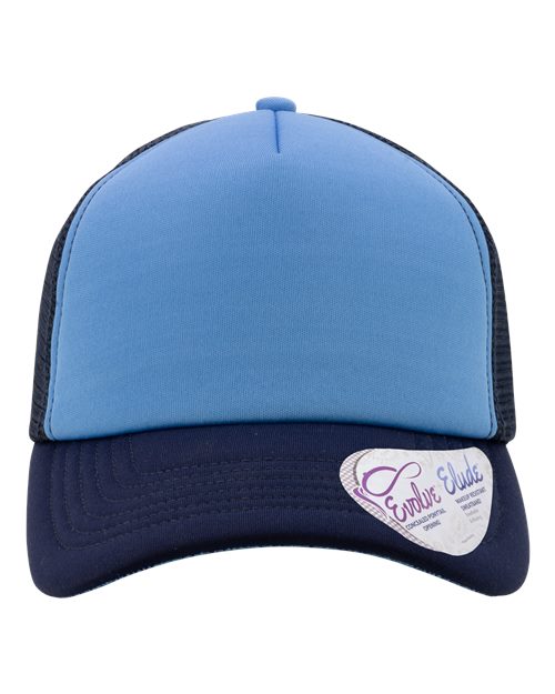 Women's Foam Trucker Cap - Light Blue/ Navy/ Navy/ Graffiti