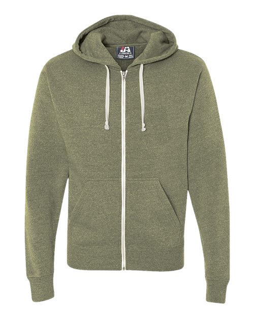 Men's Triblend Full-Zip Hooded Sweatshirt - Olive Triblend