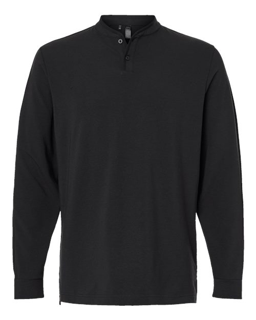 Men's Henley Long Sleeve T-Shirt - Black