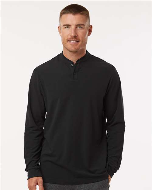 Men's Henley Long Sleeve T-Shirt - Black