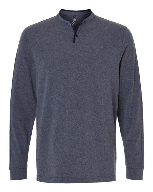 Men's Henley Long Sleeve T-Shirt - Collegiate Navy Melange