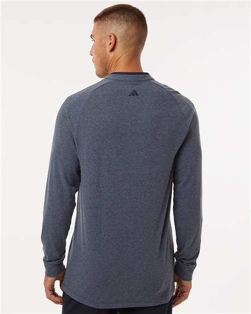 Men's Henley Long Sleeve T-Shirt - Collegiate Navy Melange