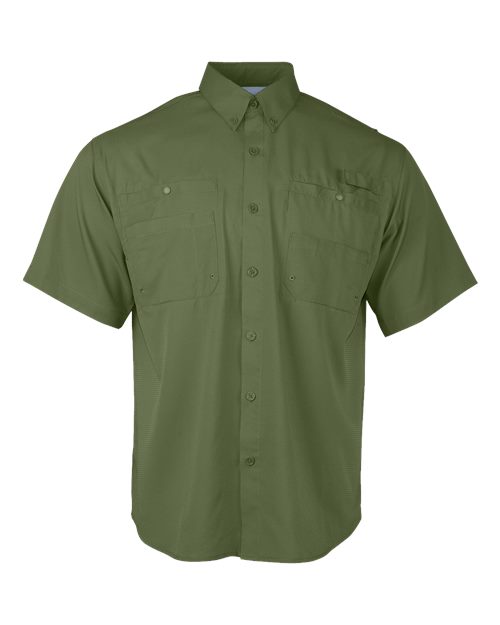 Men's Hatteras Performance Short Sleeve Fishing Shirt - Olive Green