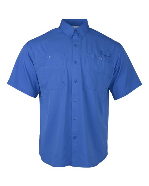 Men's Hatteras Performance Short Sleeve Fishing Shirt - Vivid Blue