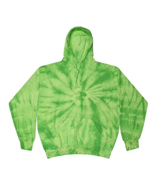 Youth Tie-Dyed Hooded Sweatshirt - Spider Lime
