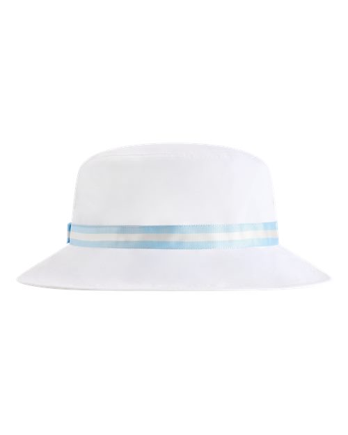 The Oxford Performance Bucket Hat - White/ Light Blue