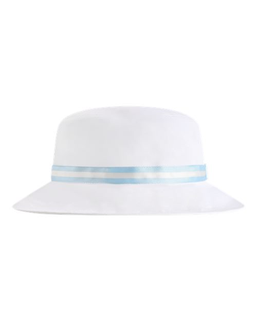The Oxford Performance Bucket Hat - White/ Light Blue