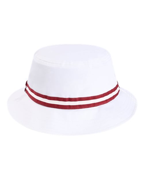 The Oxford Performance Bucket Hat - White/ Maroon