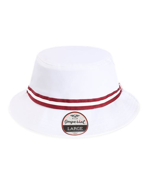 The Oxford Performance Bucket Hat - White/ Maroon