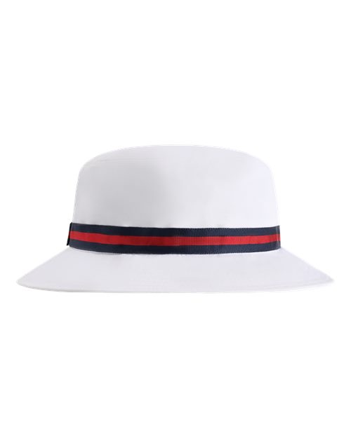 The Oxford Performance Bucket Hat - White/ Navy/ Red