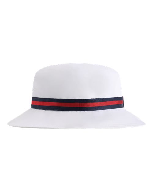 The Oxford Performance Bucket Hat - White/ Navy/ Red