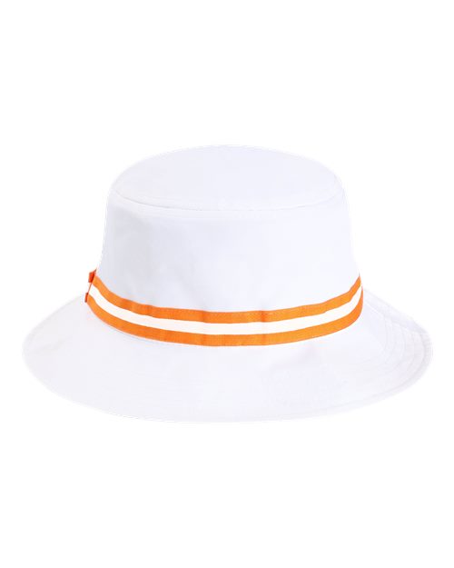 The Oxford Performance Bucket Hat - White/ Orange