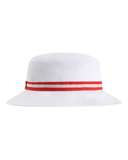 The Oxford Performance Bucket Hat - White/ Red