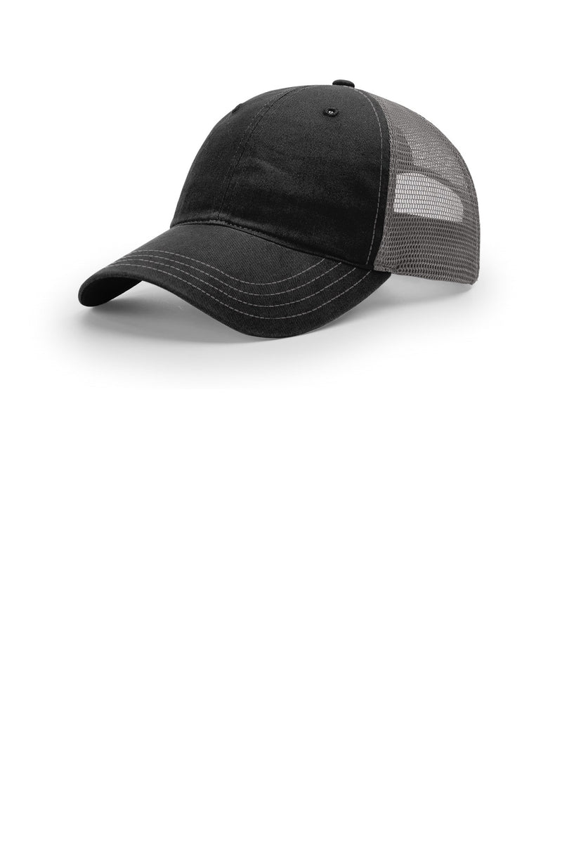 Richardson Garment Washed Trucker - Black/ Charcoal