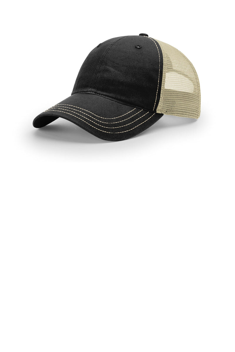 Richardson Garment Washed Trucker - Black/ Khaki