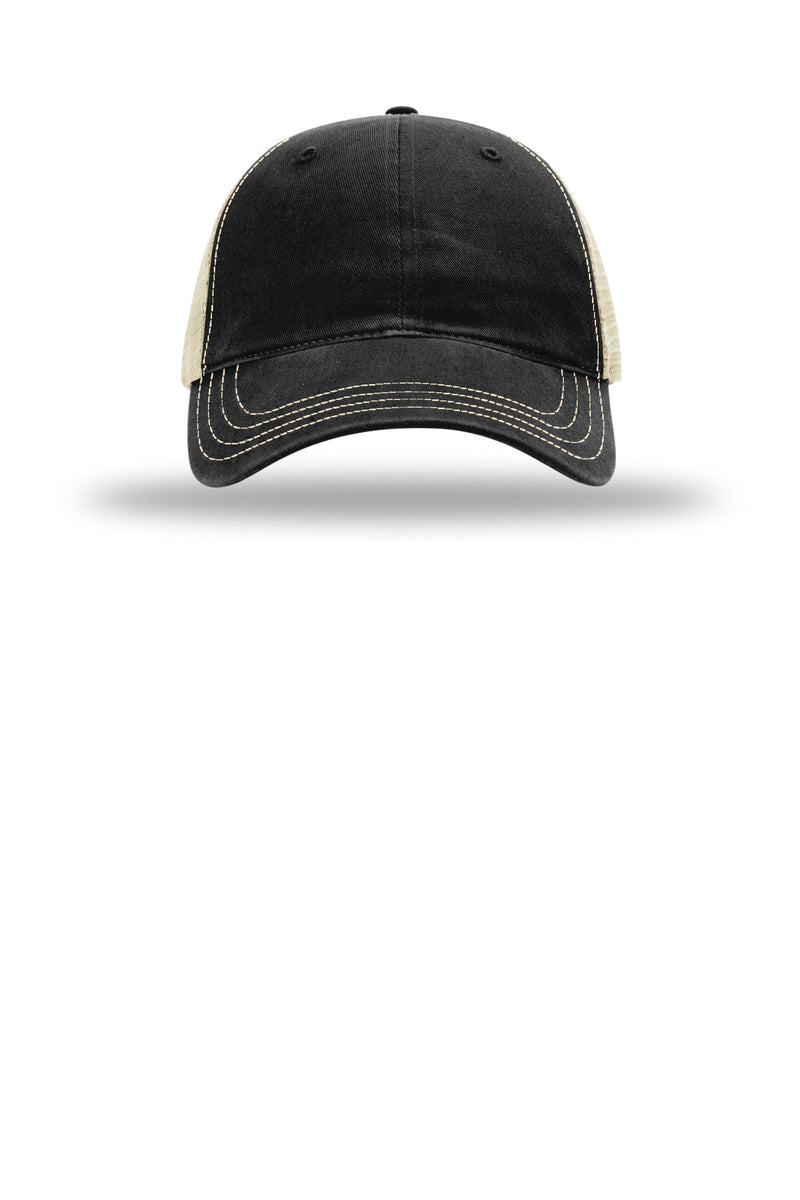 Richardson Garment Washed Trucker - Black/ Khaki