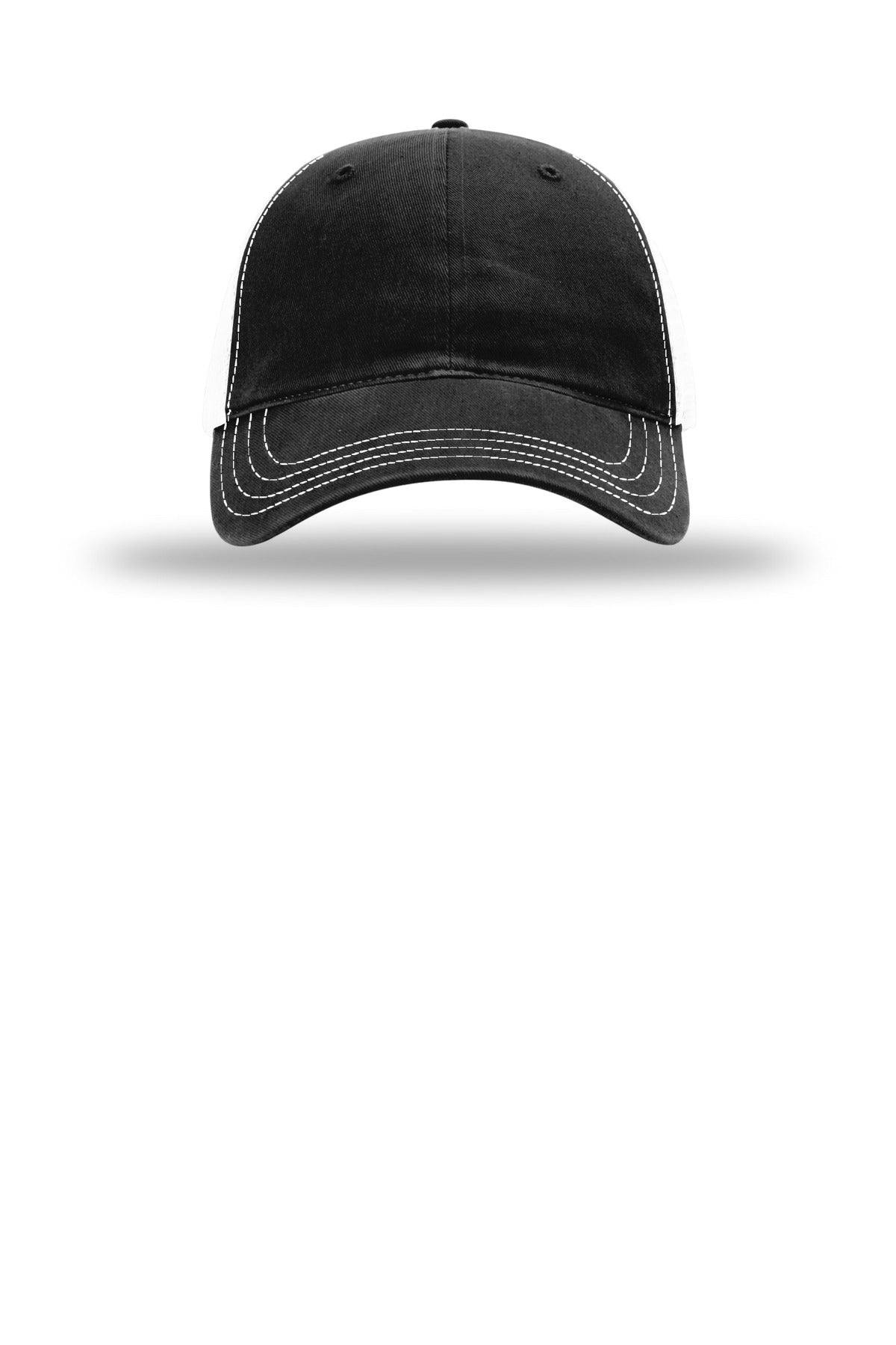 Richardson Garment Washed Trucker - Black/ White