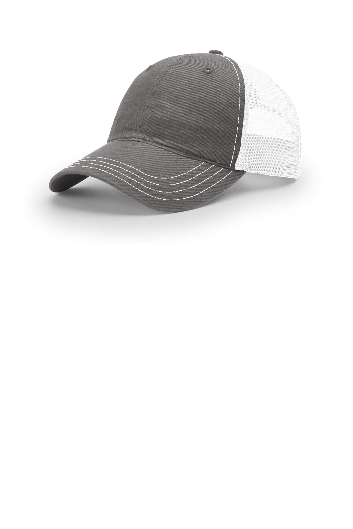 Richardson Garment Washed Trucker - Charcoal/ White