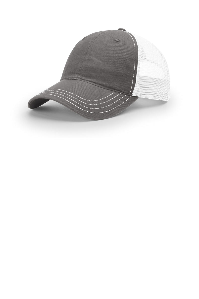 Richardson Garment Washed Trucker - Charcoal/ White