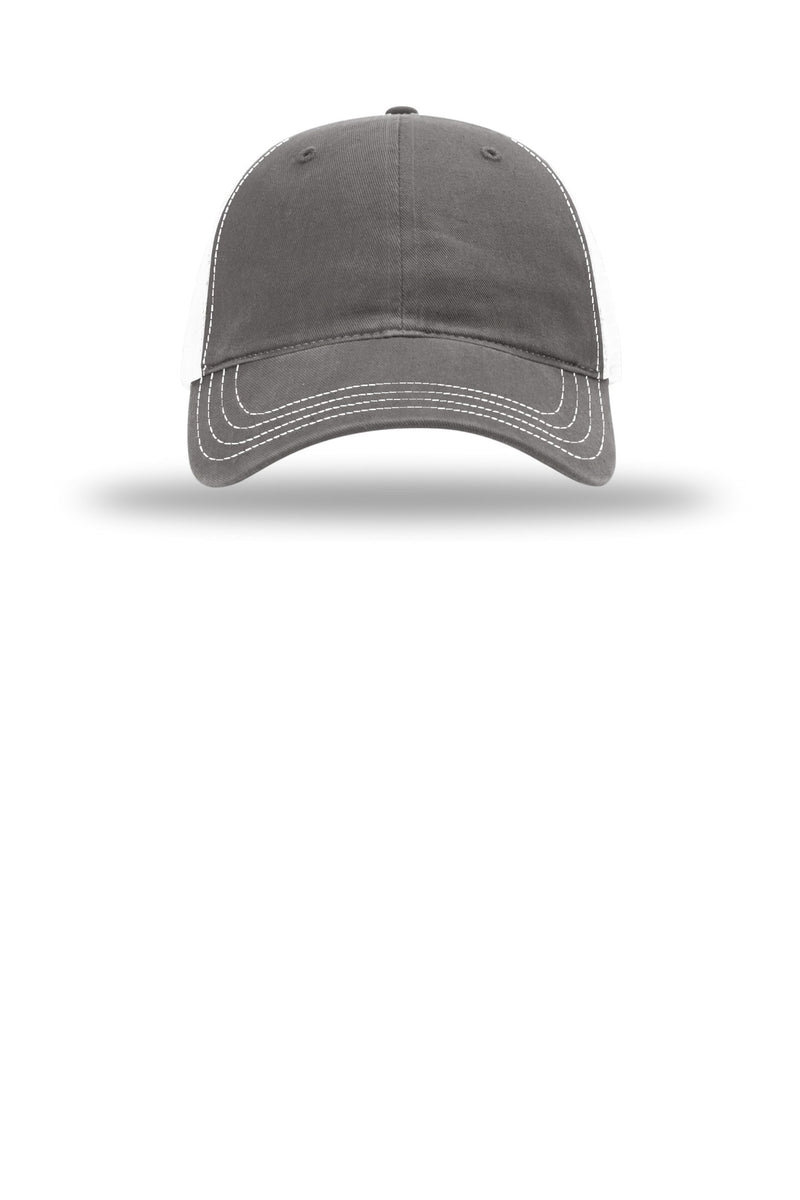 Richardson Garment Washed Trucker - Charcoal/ White