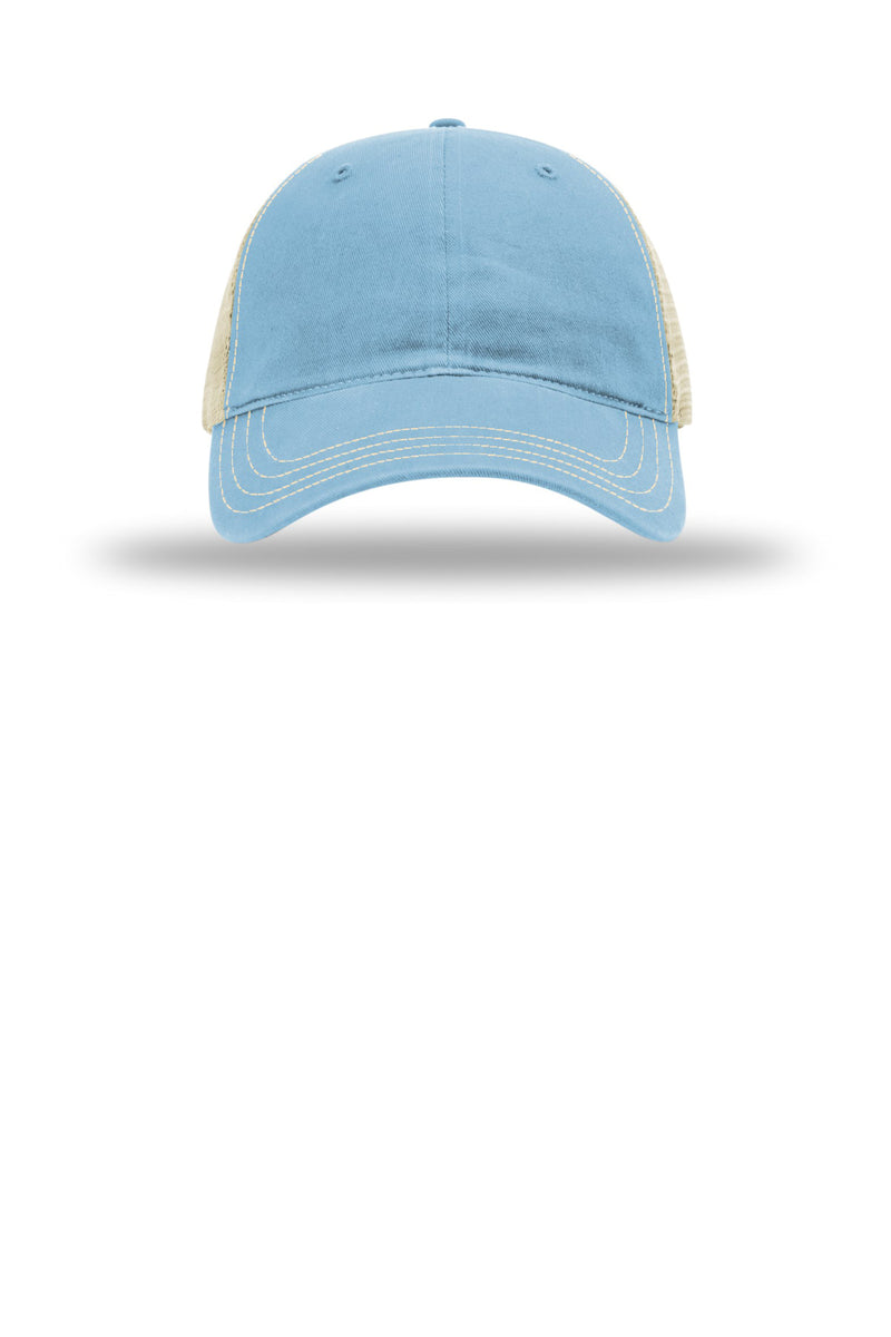 Richardson Garment Washed Trucker - Columbia Blue/ Khaki