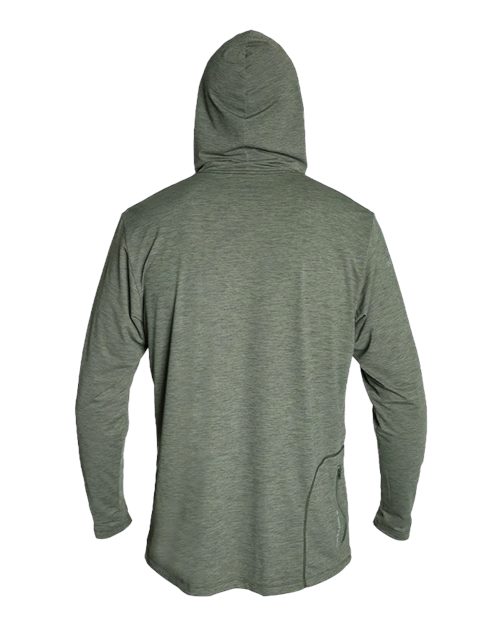 Men's Low Pro Tech Hooded Long Sleeve T-Shirt - Dark Olive Heathered