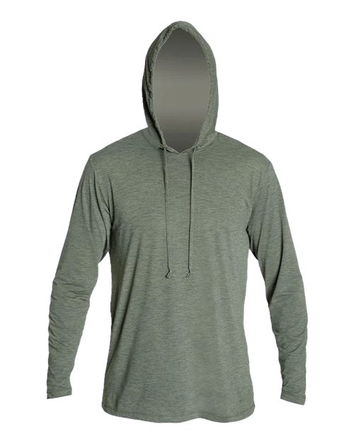 Men's Low Pro Tech Hooded Long Sleeve T-Shirt - Dark Olive Heathered